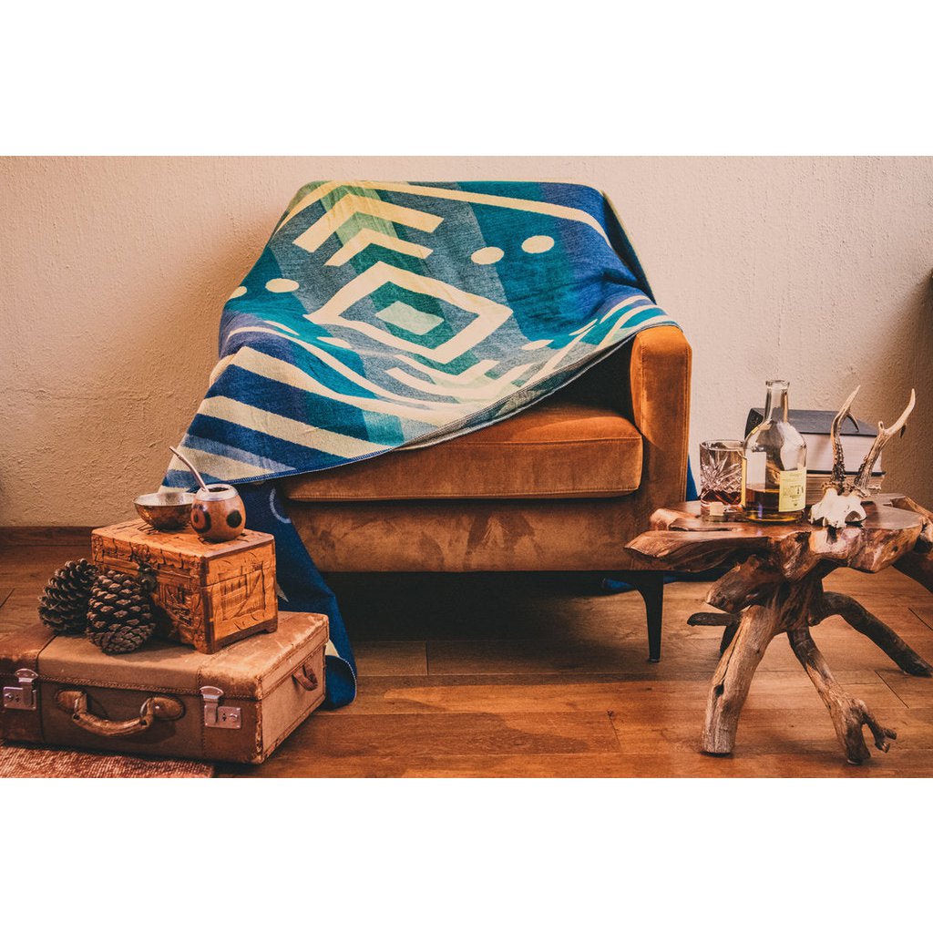 Premium Alpacawollen Mini Deken – Mini Imbabura Blue