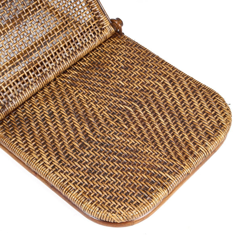 De rotan vloerligstoel - donker walnoot