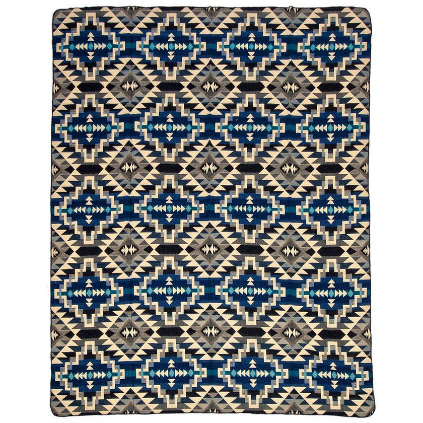 Alpaca Plaid 'Chimborazo' Zwart XL | Handgemaakte Andesdeken