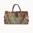 Luxe Kilim Reistas XL – Handgemaakt Leer & Authentiek Marokkaans Tapijt – 54x28 cm