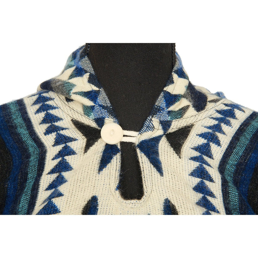 Alpaca Poncho Blauw | Handgemaakt in Ecuador