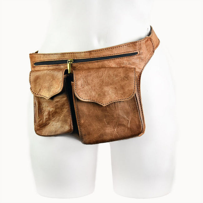 Leren Heuptas 'Bari' – Saffiaanleer – 3 Compartimenten – Ideaal voor Festivals & Reizen