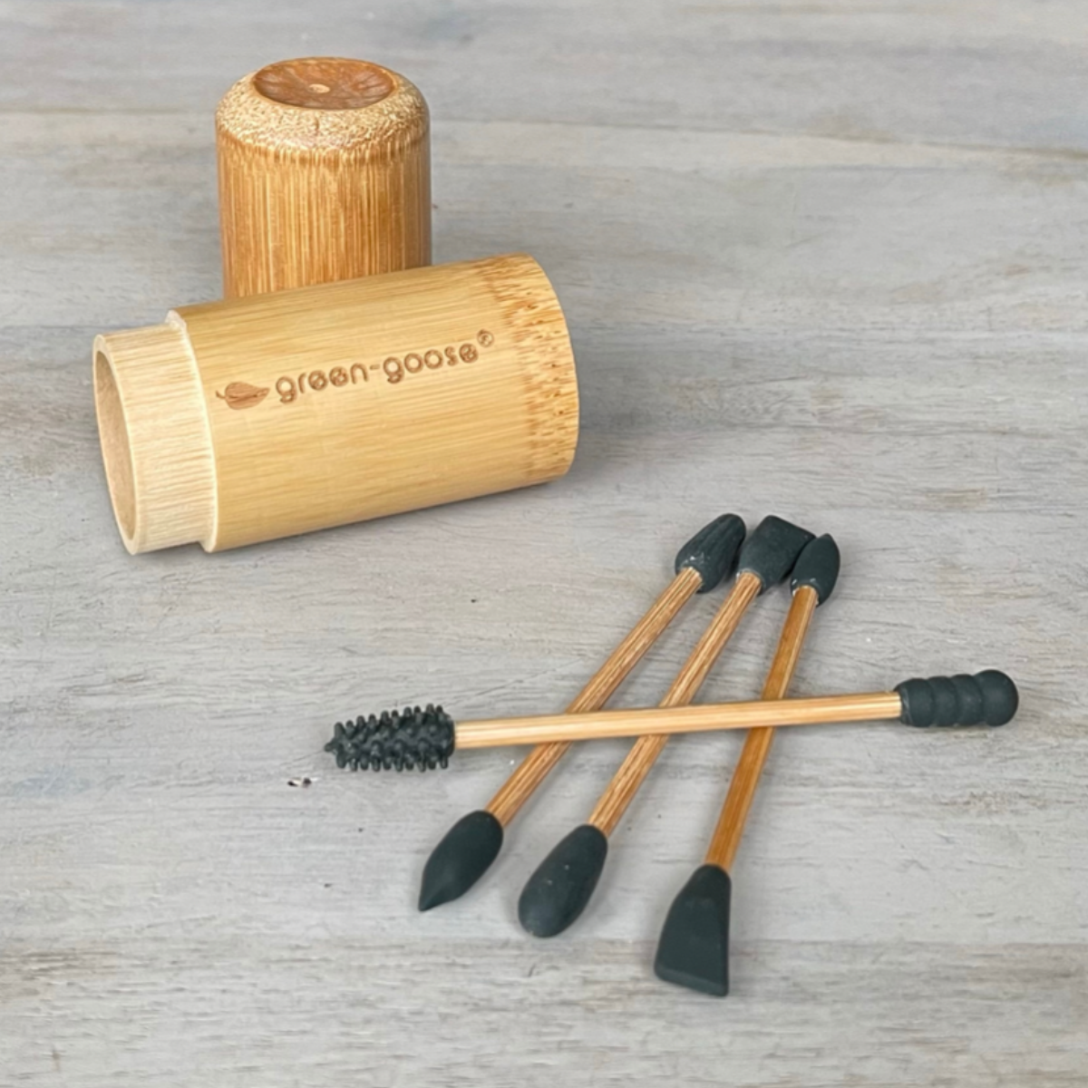 Herbruikbare Wattenstaafjes & Make-up Applicators – In Bamboe Bewaarbox – Duurzaam & Wasbaar