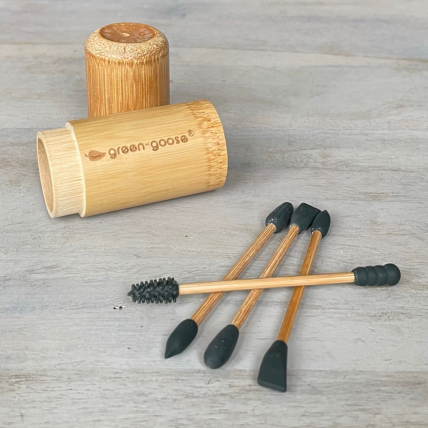 Herbruikbare Wattenstaafjes & Make-up Applicators – In Bamboe Bewaarbox – Duurzaam & Wasbaar