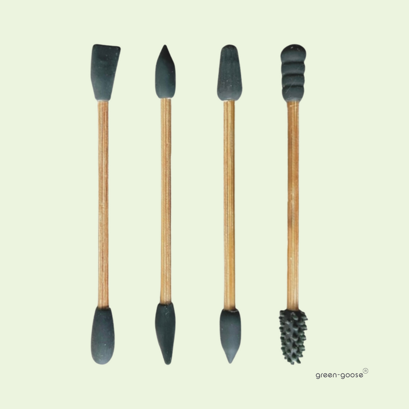 Herbruikbare Wattenstaafjes & Make-up Applicators – In Bamboe Bewaarbox – Duurzaam & Wasbaar
