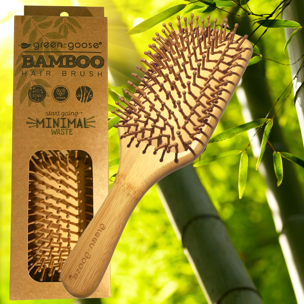 Duurzame Bamboe Massage Haarborstel – Anti-statisch & Scalp Care