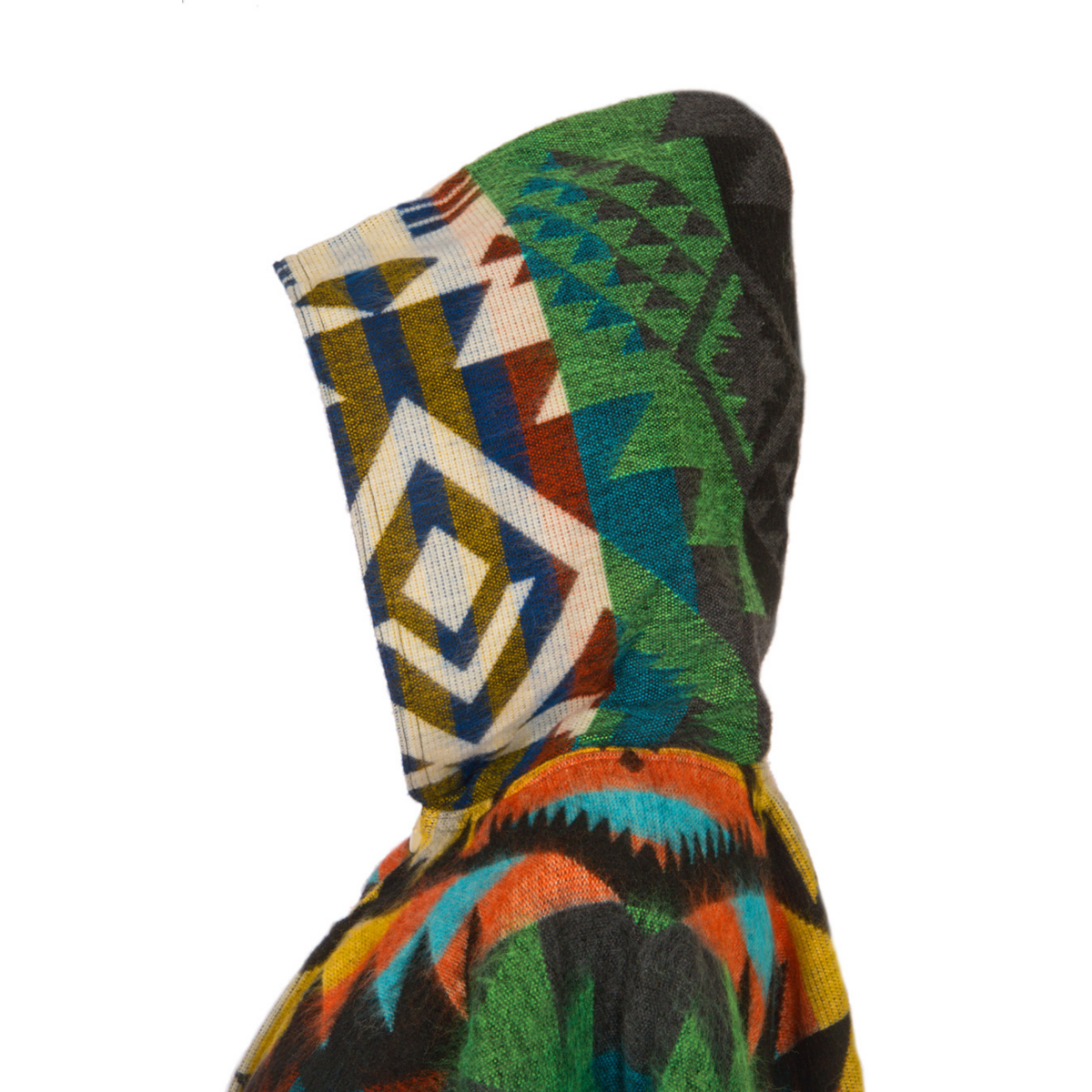 Premium Alpacawollen Poncho – Waorani Green