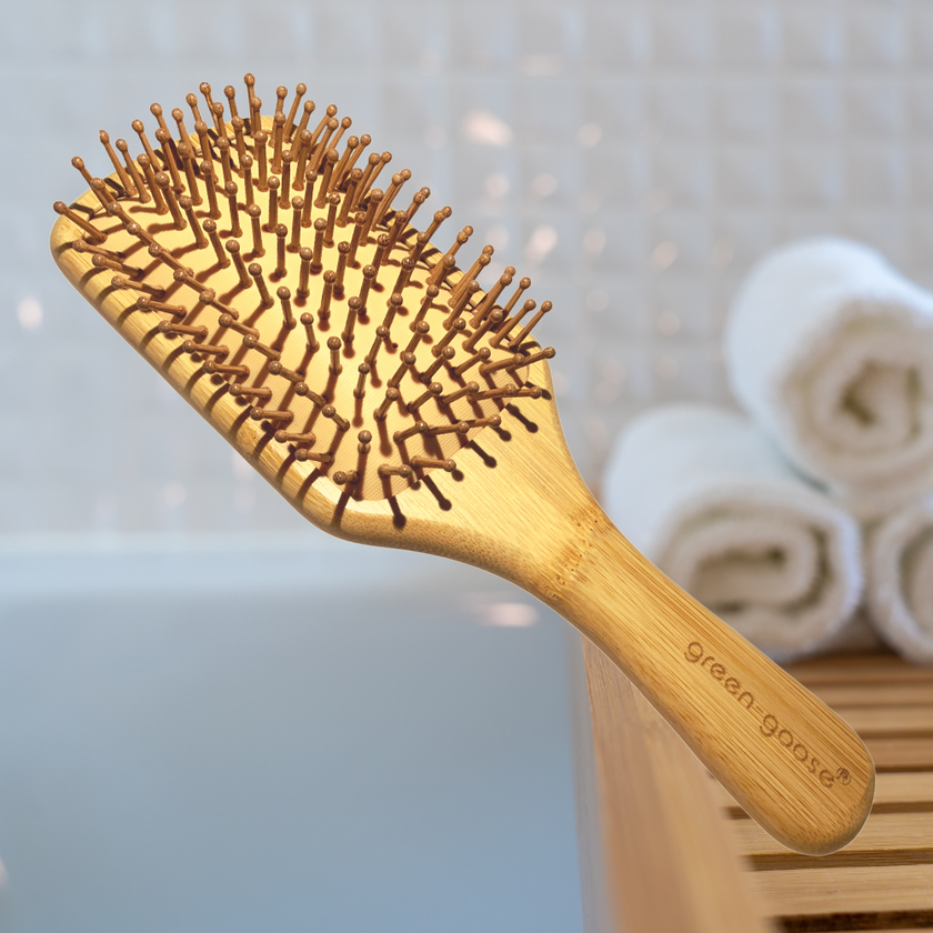Duurzame Bamboe Massage Haarborstel – Anti-statisch & Scalp Care