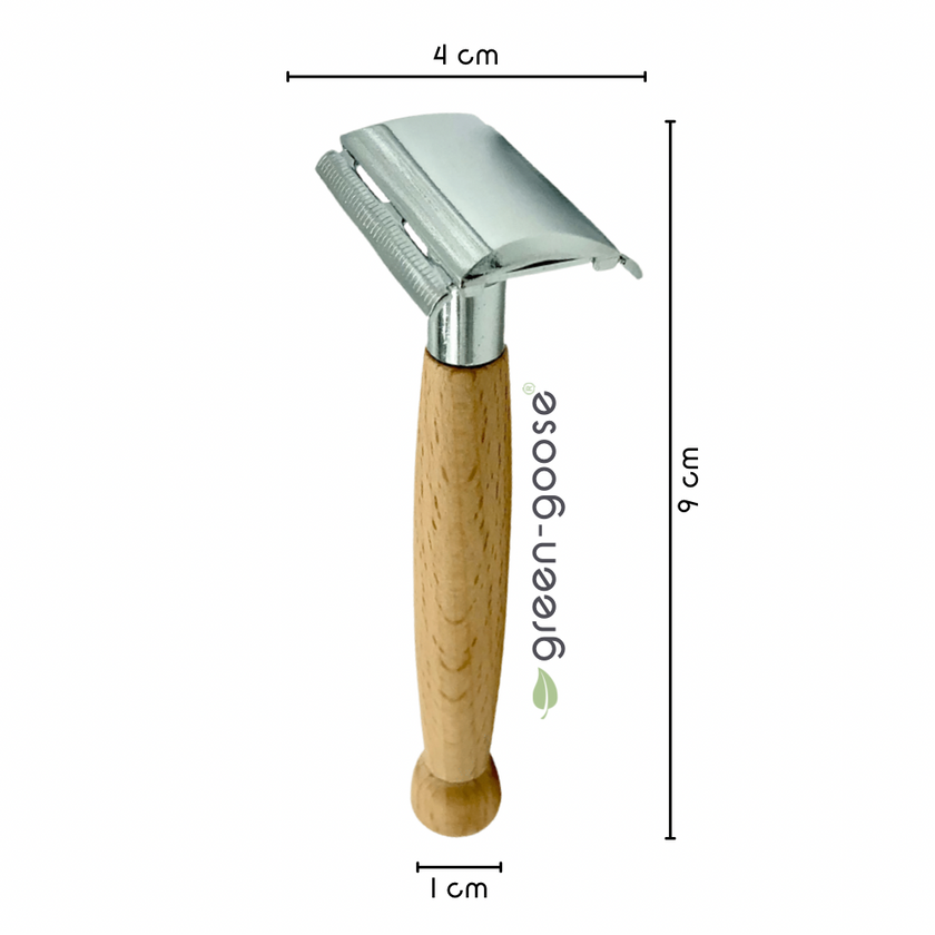 Duurzame Scheerset met Bamboe Safety Razor, Scheerkwast & Biologische Ezelinnenmelkzeep