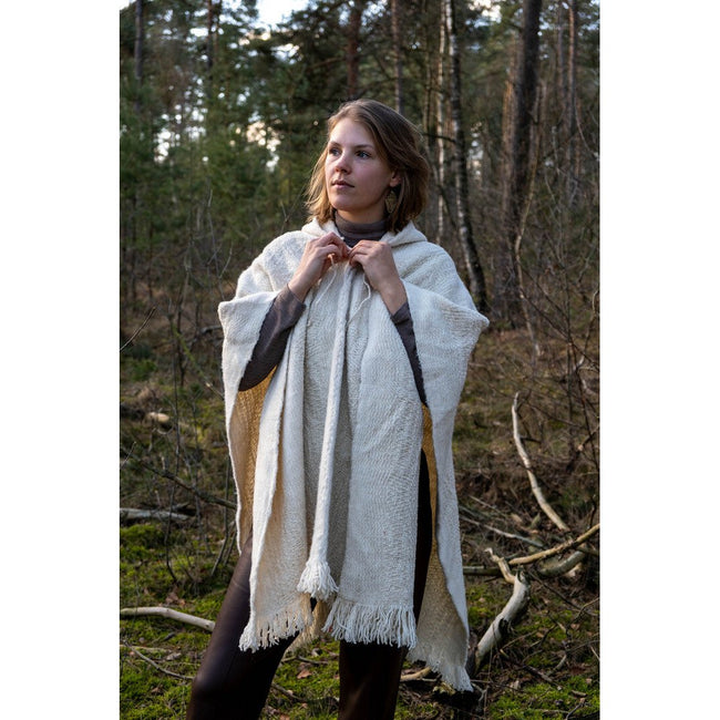 Premium 100% Alpacawollen Poncho met Capuchon – Elena White