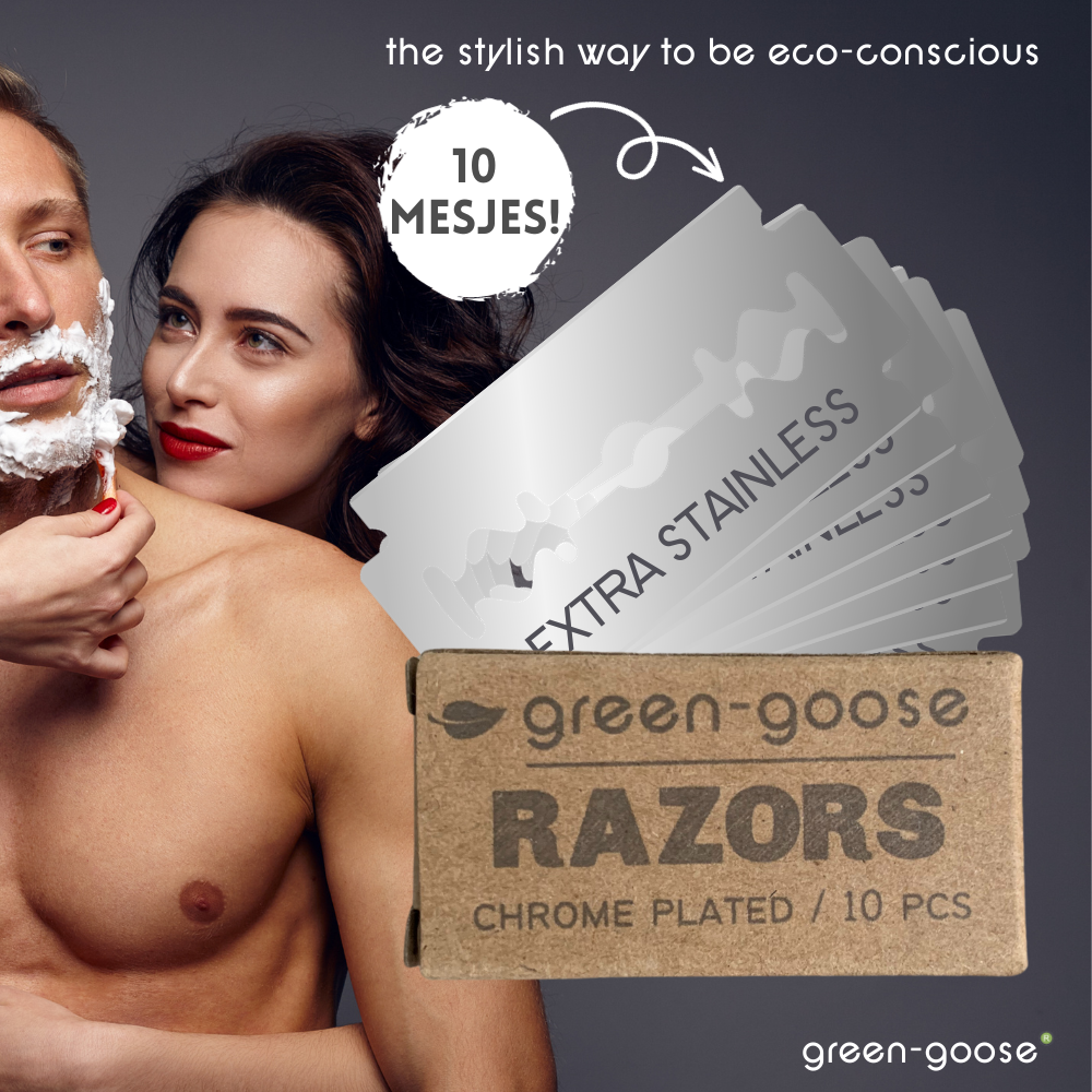 Duurzame Scheerset met Bamboe Safety Razor, Scheerkwast & Biologische Ezelinnenmelkzeep