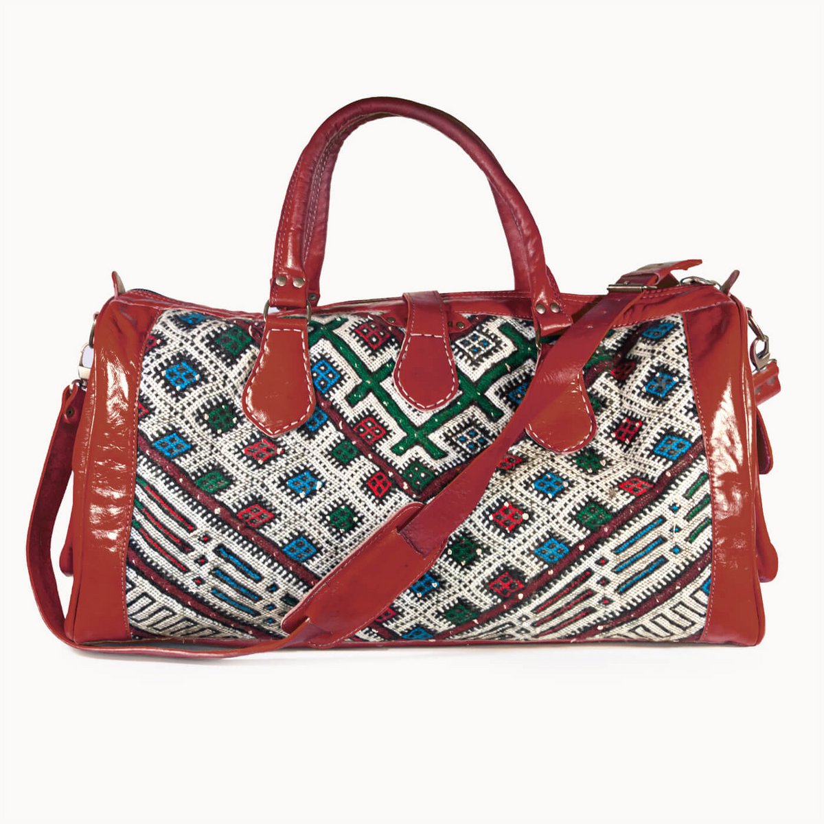Leather bag 'Kilim S' (red)