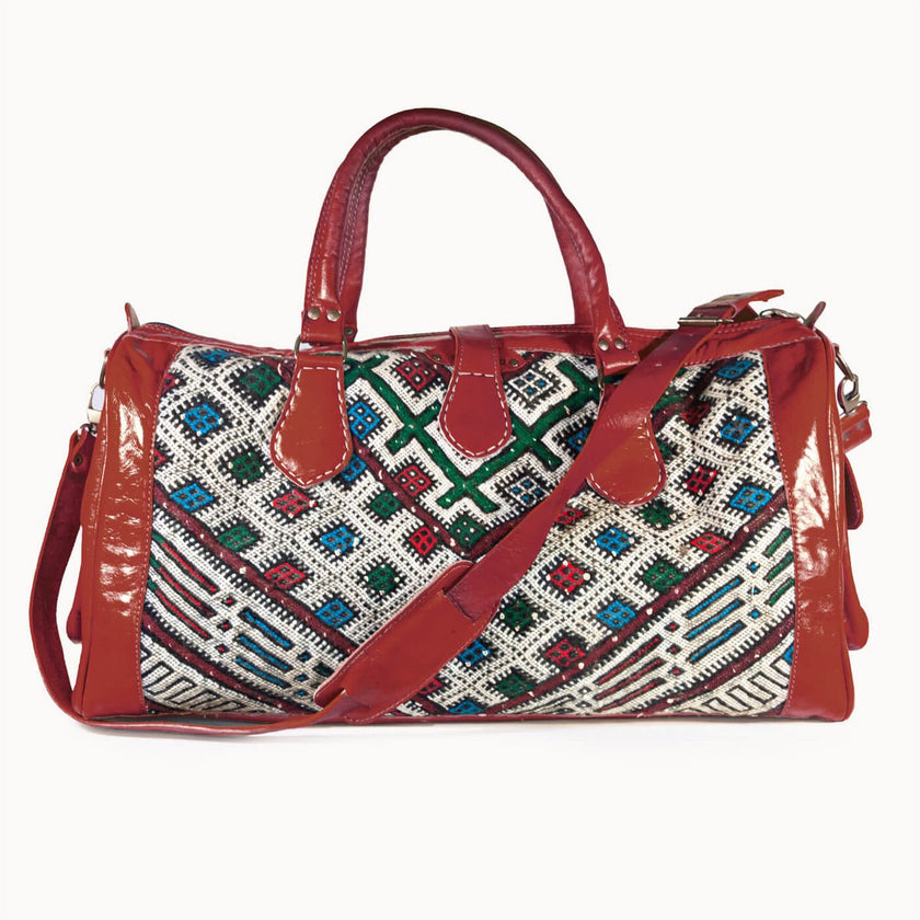 Leather bag 'Kilim S' (red)