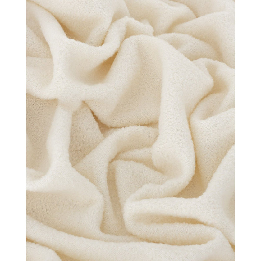 Luxe Bouclé Plaid 'Paris' – 80% Wol – Wolwit – 140x200 cm