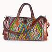 Luxe Kilim Reistas XL – Handgemaakt Leer & Authentiek Marokkaans Tapijt – 54x28 cm
