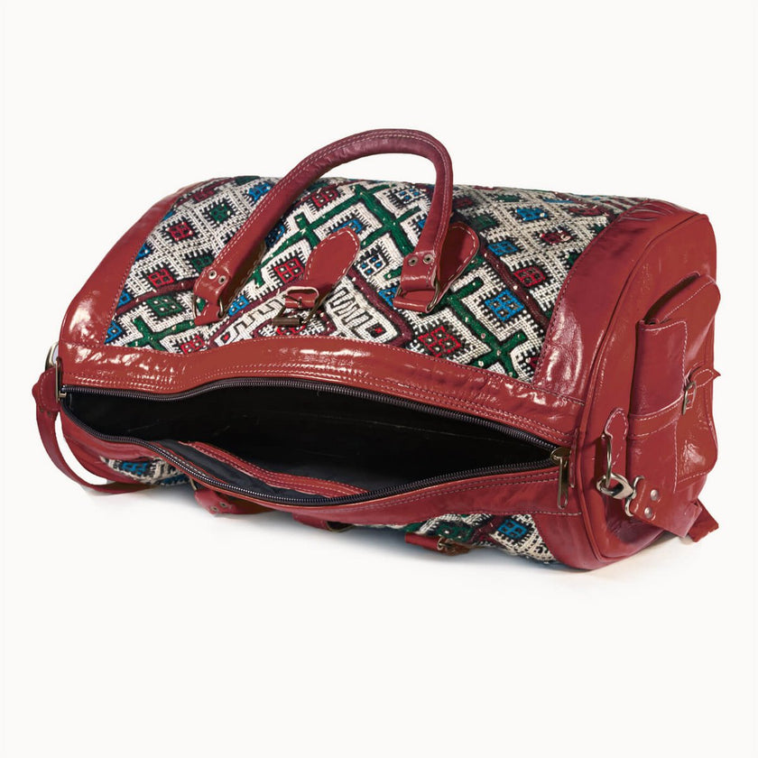Leather bag 'Kilim S' (red)