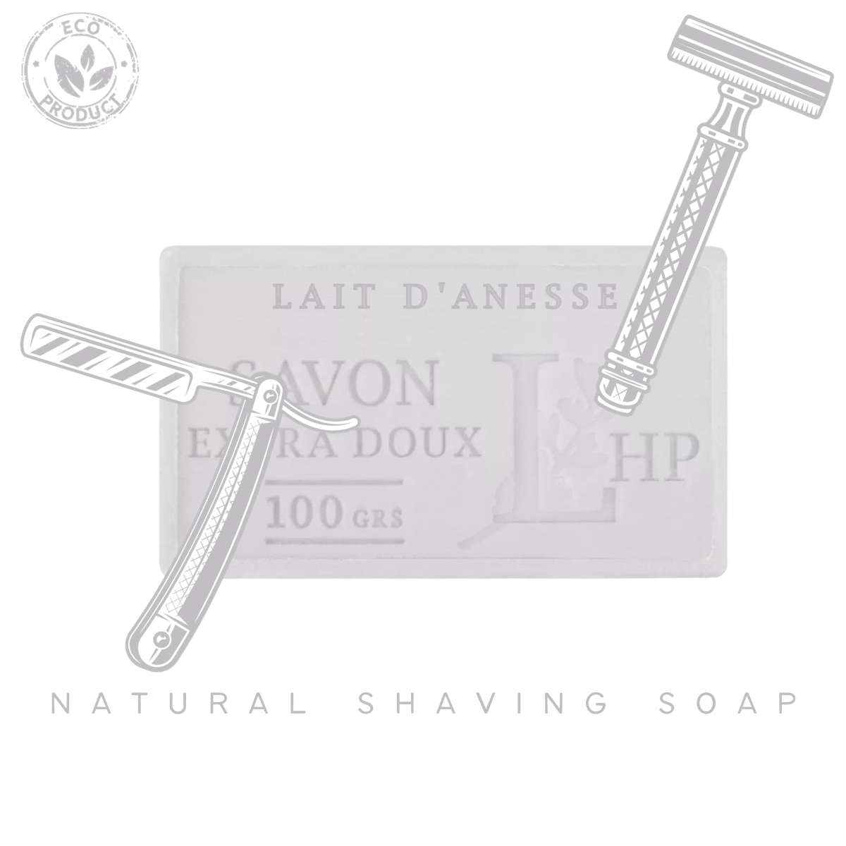 Duurzame Scheerset met Bamboe Safety Razor, Scheerkwast & Biologische Ezelinnenmelkzeep