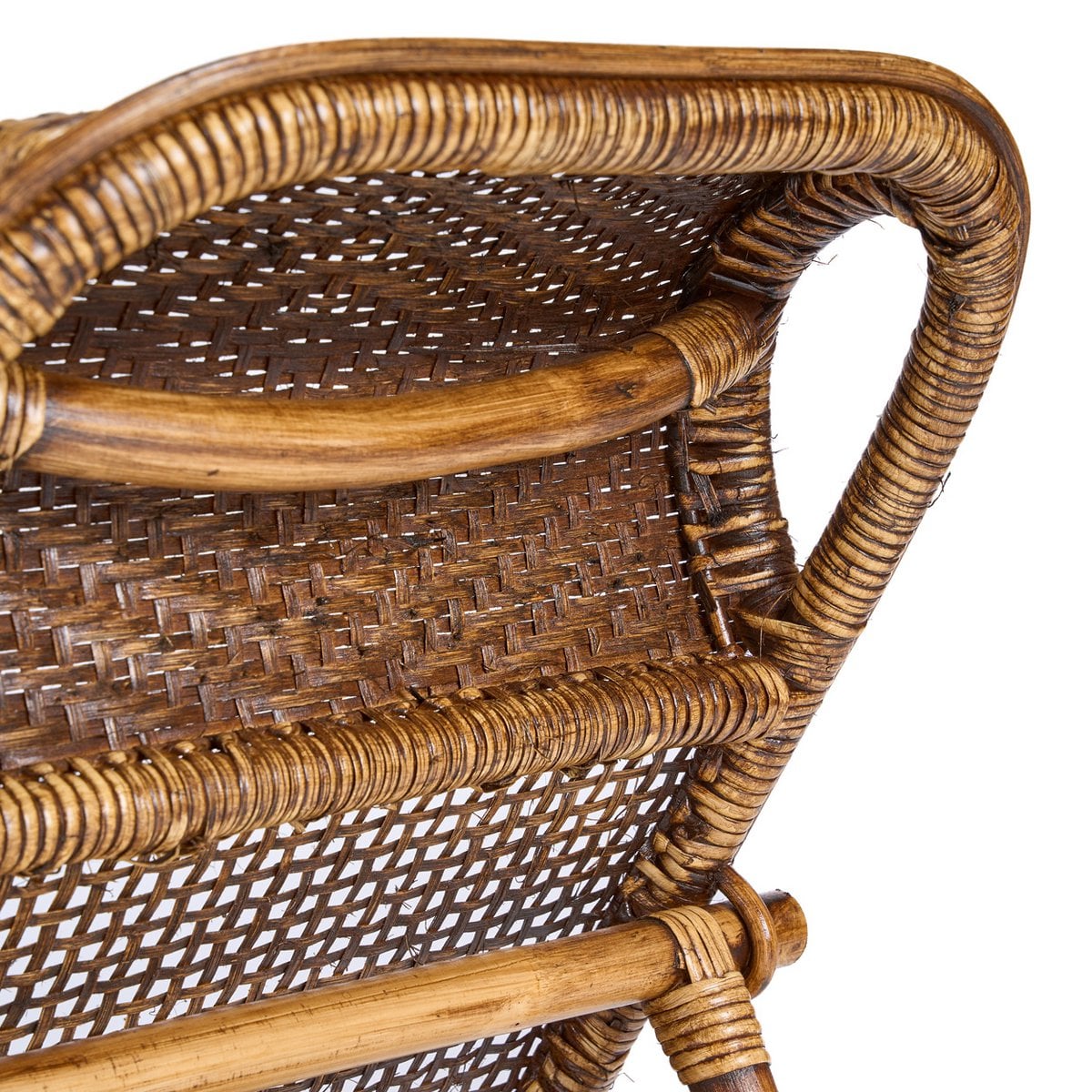 De rotan vloerligstoel - donker walnoot