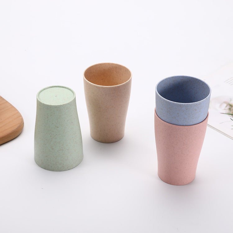 Duurzame Bio-Based Bekerset – 4-delig – Tarwegras & BPA-vrij
