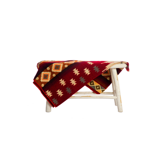 Ecuadorian alpaca mini blanketn | native blanket | Mini Quilotoa Red
