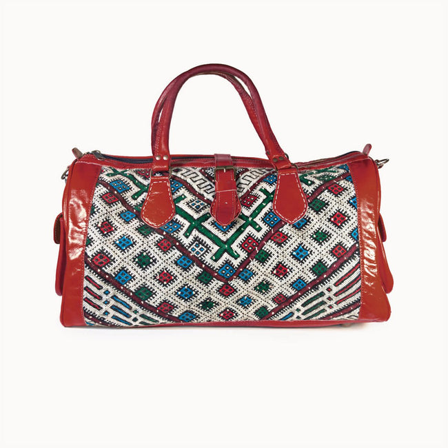 Leather bag 'Kilim S' (red)
