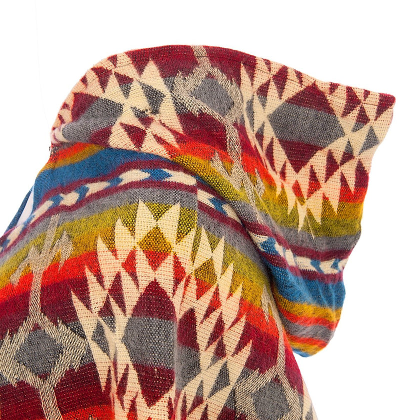 Women Poncho Native | Triangle Design Blue