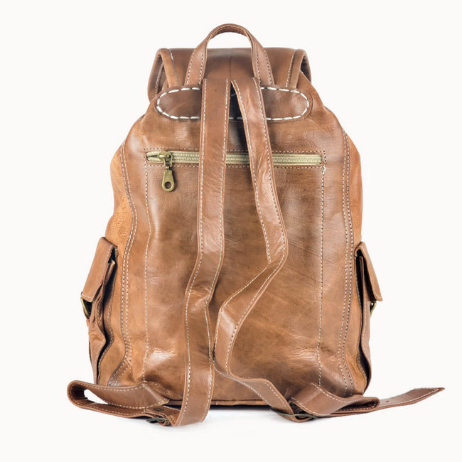 Leren Rugzak 'Heidi' – Sporty Chic – Handgemaakt Geitenleer – 30x40 cm