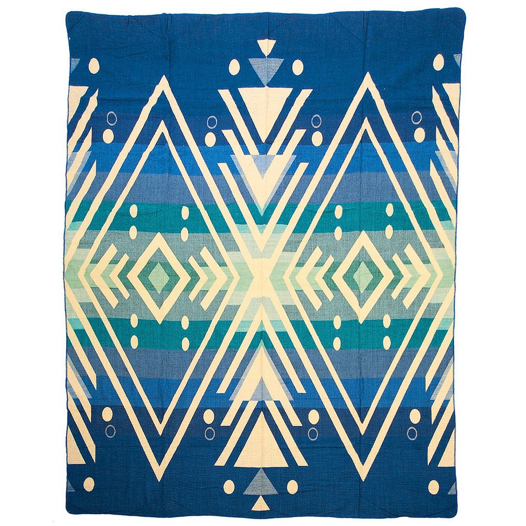 EcuaFina Premium Alpacawollen Deken | Imbabura Blauw
