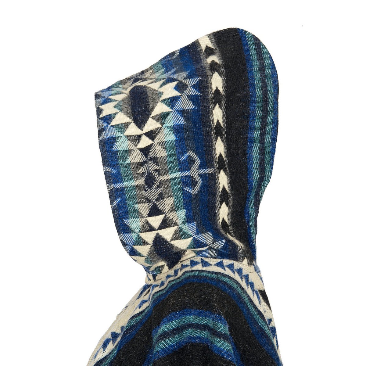 Alpaca Poncho Blauw | Handgemaakt in Ecuador