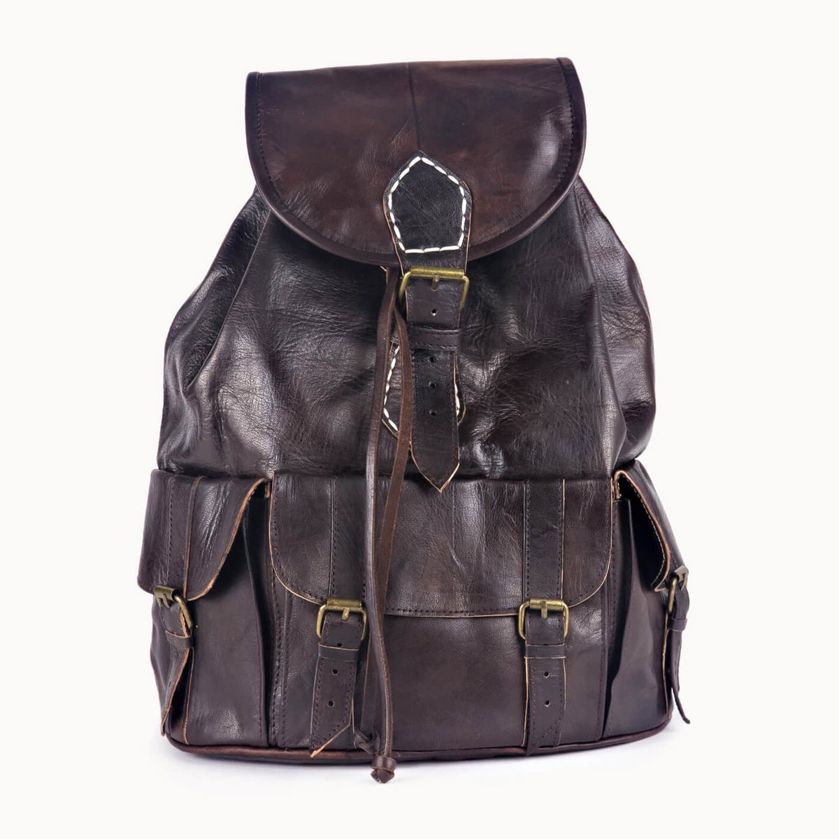 Leren Rugzak 'Heidi' – Sporty Chic – Handgemaakt Geitenleer – 30x40 cm