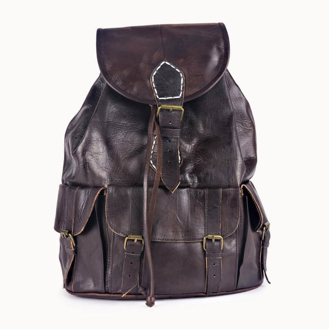 Leren Rugzak 'Heidi' – Sporty Chic – Handgemaakt Geitenleer – 30x40 cm