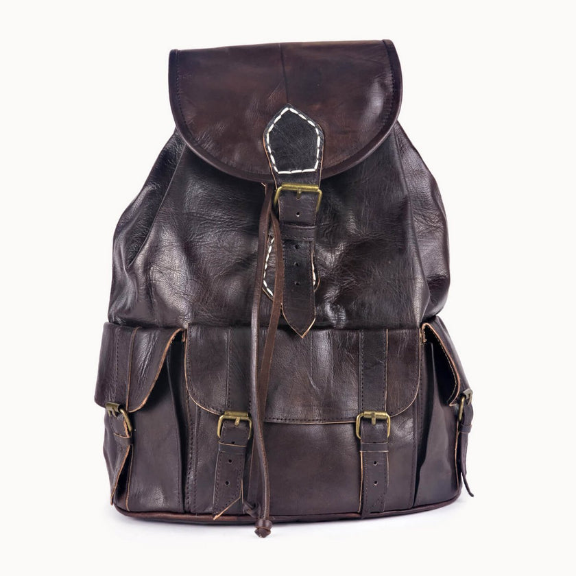 Leren Rugzak 'Heidi' – Sporty Chic – Handgemaakt Geitenleer – 30x40 cm