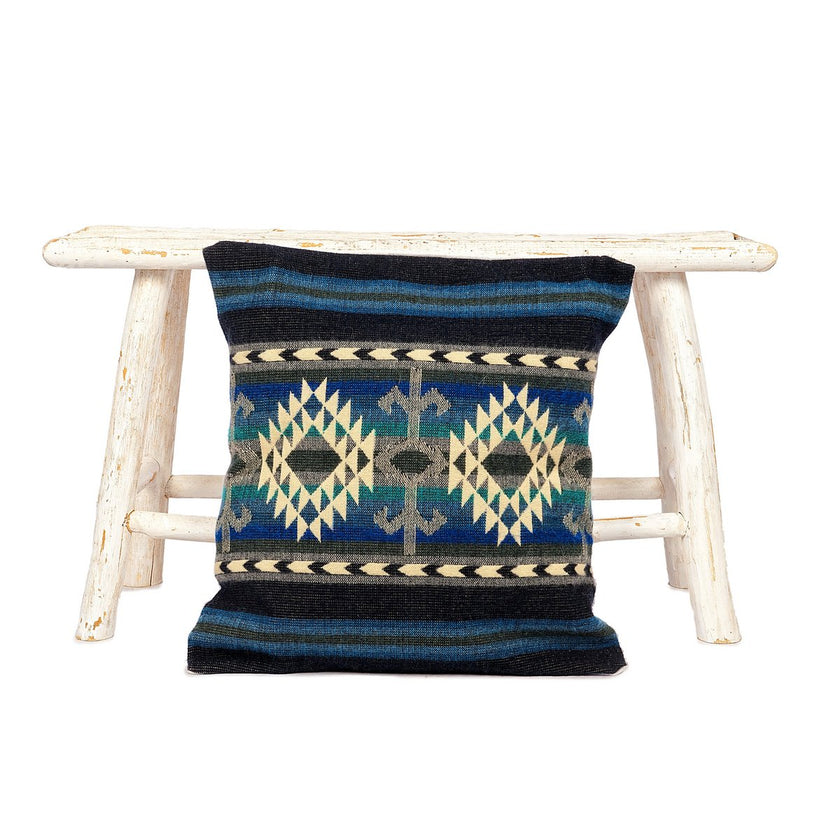EcuaFina Alpaca Kussen – Handgemaakt in Ecuador – 50x50 cm - Blauw