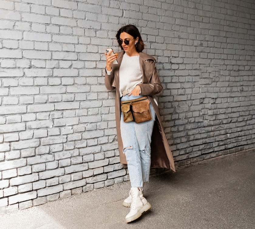 Leren Heuptas 'Bari' – Saffiaanleer – 3 Compartimenten – Ideaal voor Festivals & Reizen