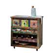 Vintage Keukentrolley van Sloophout – Verrijdbare Woonbar met Uitneembaar Dienblad – Kleurrijk Gerecycled Hout