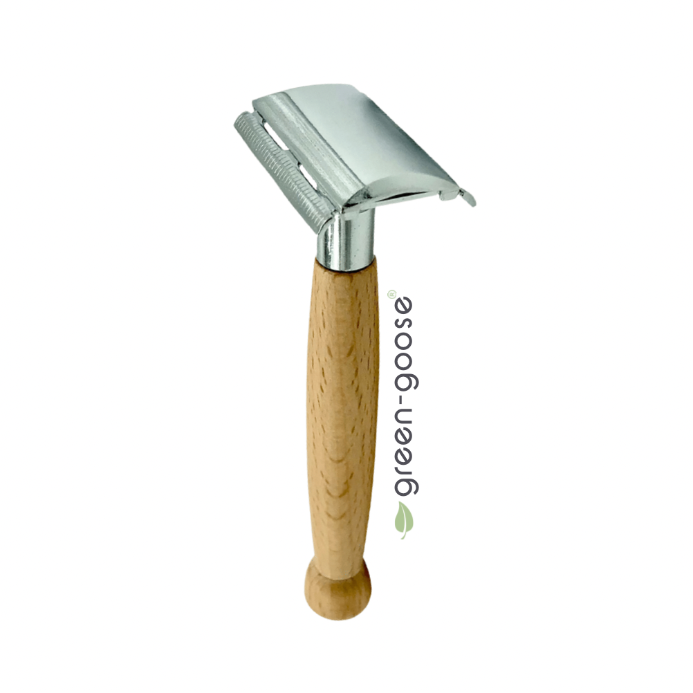 Duurzame Scheerset met Bamboe Safety Razor, Scheerkwast & Biologische Ezelinnenmelkzeep