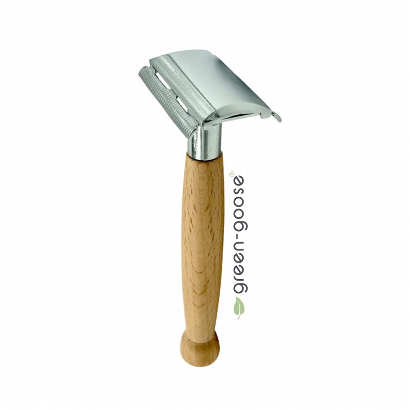Duurzame Scheerset met Bamboe Safety Razor, Scheerkwast & Biologische Ezelinnenmelkzeep