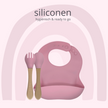 Duurzame Siliconen Slab & Bamboe Bestekset – Roze