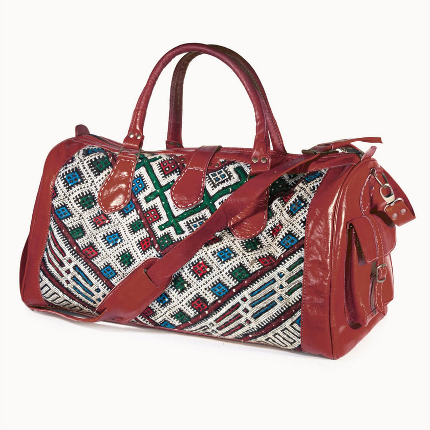 Leather bag 'Kilim S' (red)