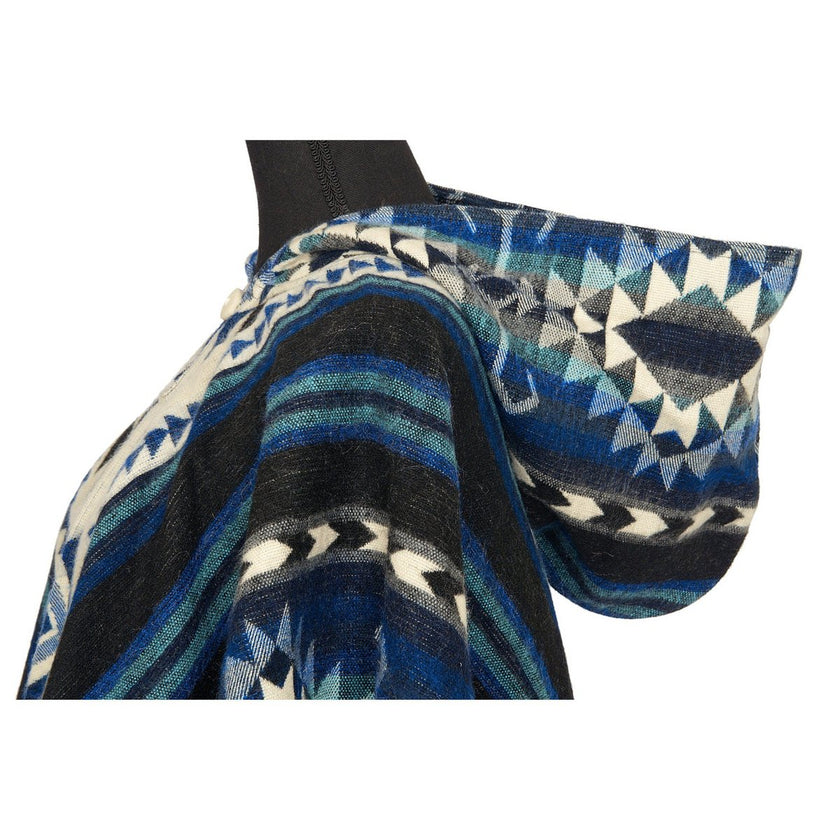 Alpaca Poncho Blauw | Handgemaakt in Ecuador