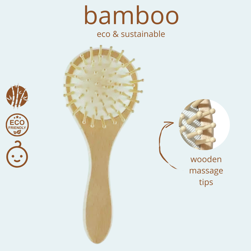 Duurzame Baby Haarverzorgingsset – 3-delige Set van Bamboe & Natuurlijk Geitenhaar