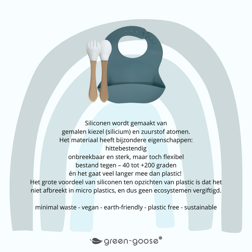 Duurzame Siliconen Slab & Bamboe Bestekset – Petrol