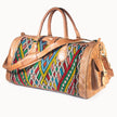 Luxe Kilim Reistas XL – Handgemaakt Leer & Authentiek Marokkaans Tapijt – 54x28 cm