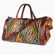 Luxe Kilim Reistas XL – Handgemaakt Leer & Authentiek Marokkaans Tapijt – 54x28 cm