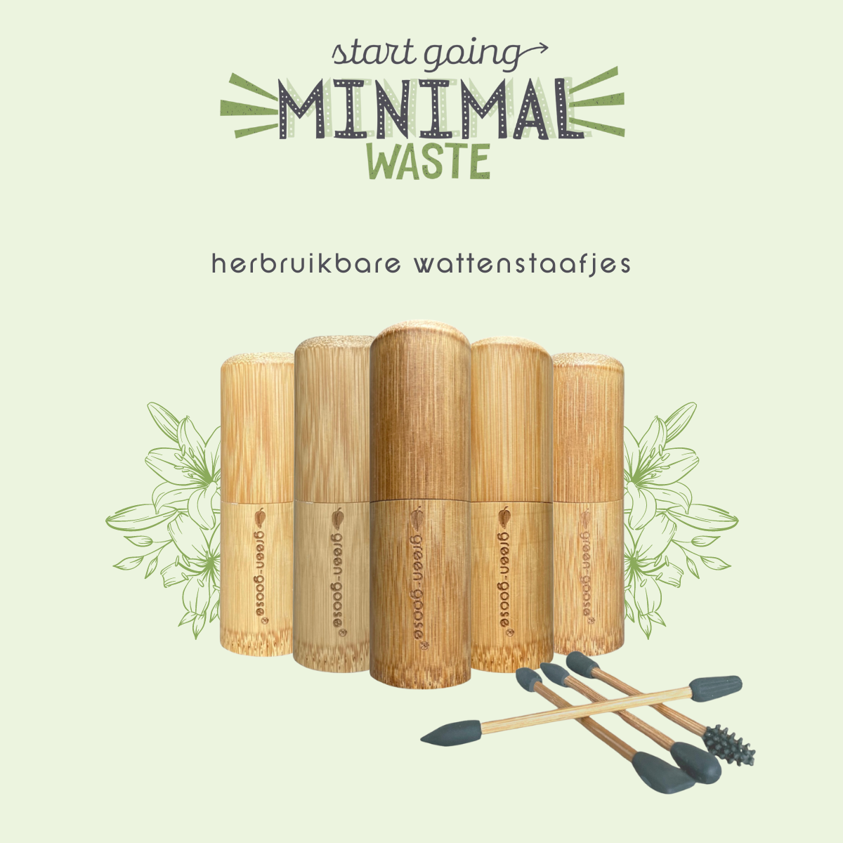 Herbruikbare Wattenstaafjes & Make-up Applicators – In Bamboe Bewaarbox – Duurzaam & Wasbaar