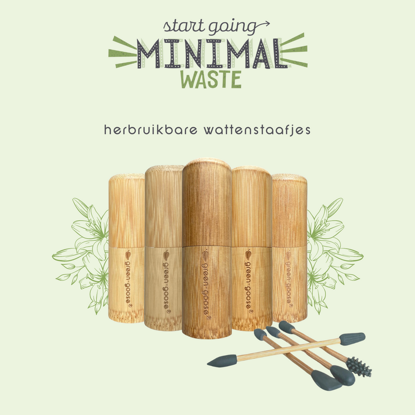 Herbruikbare Wattenstaafjes & Make-up Applicators – In Bamboe Bewaarbox – Duurzaam & Wasbaar