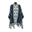 Alpaca Poncho Blauw | Handgemaakt in Ecuador