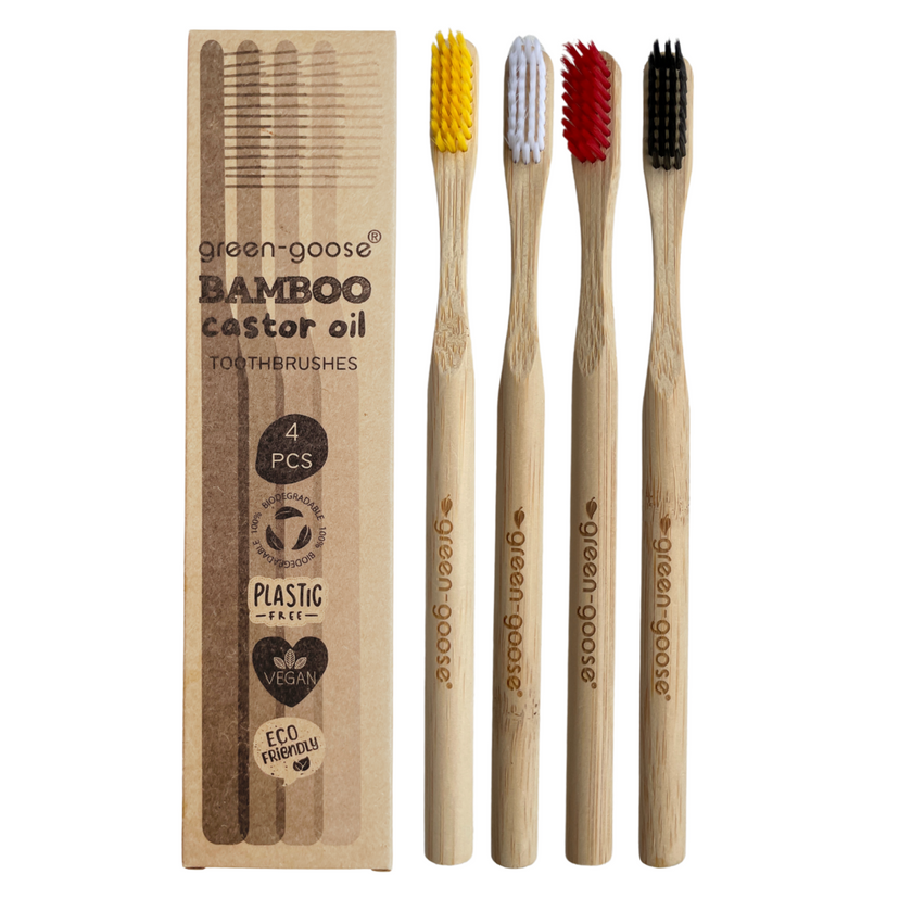 Duurzame Bamboe Tandenborstels – 100% Biologisch Afbreekbaar – Set van 4